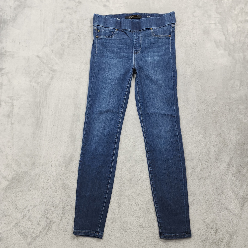 Liverpool Jeans Womens 10/30 Blue Mid Rise The Skinny Pull On Stretch Denim